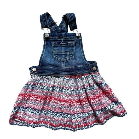 Toddler Girls Jordache Jeans Toddler Patriotic Skirtall Denim Jumper Dress - 4T - Picture 1 of 1